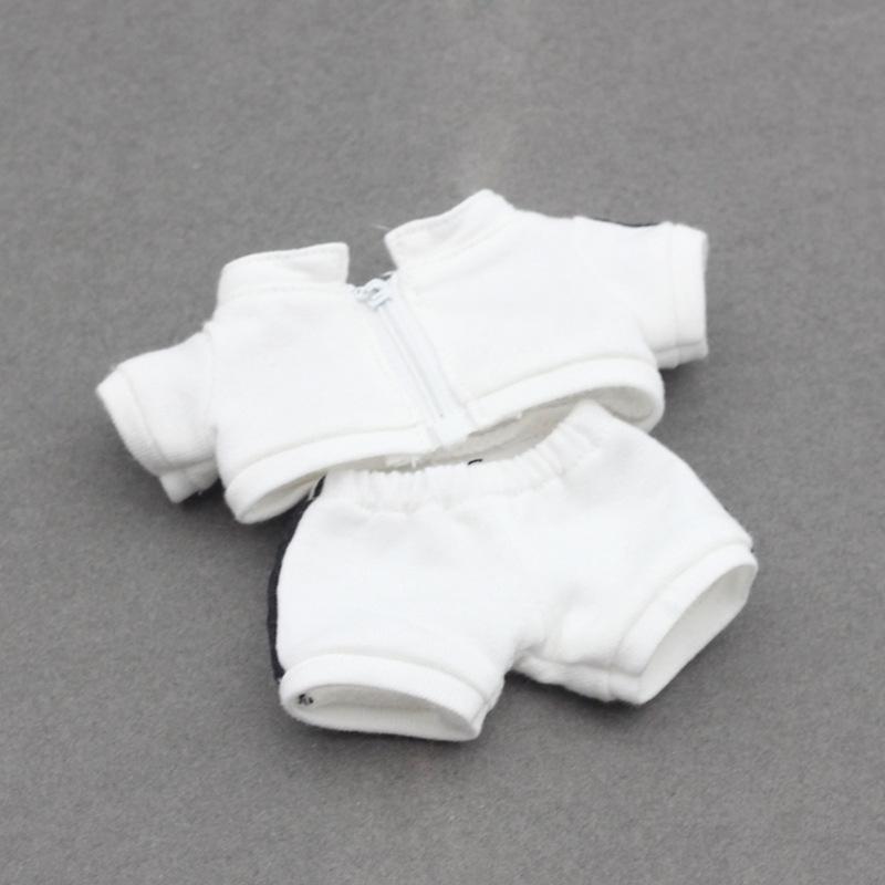 

Одежда для Лабубу Подходит для Лабубу V1V2 Ношение Набор из 2 предметов Разные цвета на выбор Топ Брюки Дизайн 10 см Хлопок Экзо Милый Мультяшный белый