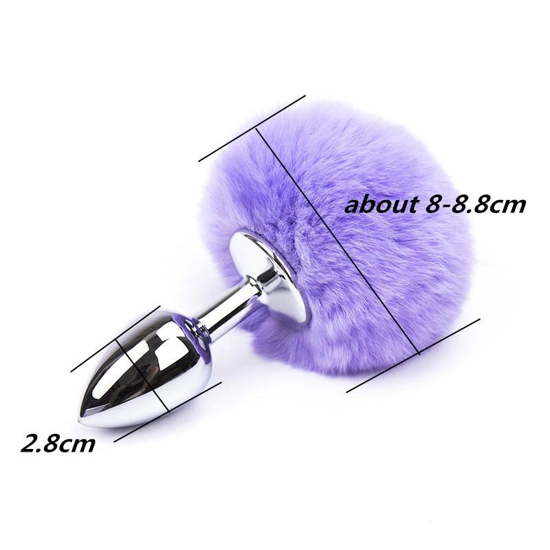 Detachable Anal Plug Real Bunny Tail Smooth Touch Metal Butt Plug Tail Erotic BDSM Sex Toys for Woman Couples Adult Games