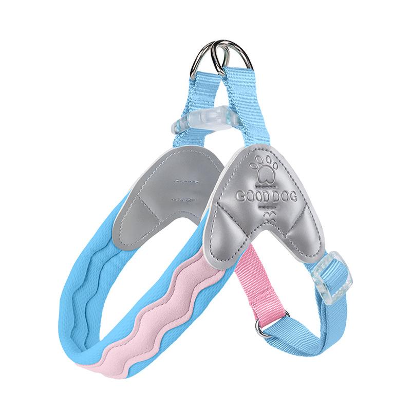Fashion Breathable Dog Harness with Soft Padded Anti-escape Durable Adjustable Y- Shaped Pet Chest Strap for Comfortable Walking