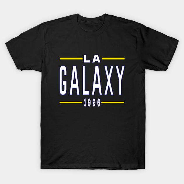 Men Black Print T-shirt La Galaxy 1996 Classic No-Cut Transfer Paper Print Cotton Tshirt XL