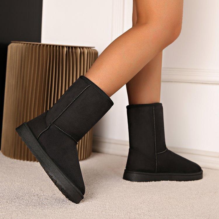Large size snow boots men's and women's winter velvet thickened high-top versatile warm cotton boots cotton shoes