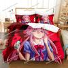 Anime Future Diary Yuno Gasai Bettwäscheset Jungen Mädchen Twin Queen Size Bettbezug Kissenbezug Bett Kinder Erwachsene Heimtextilien