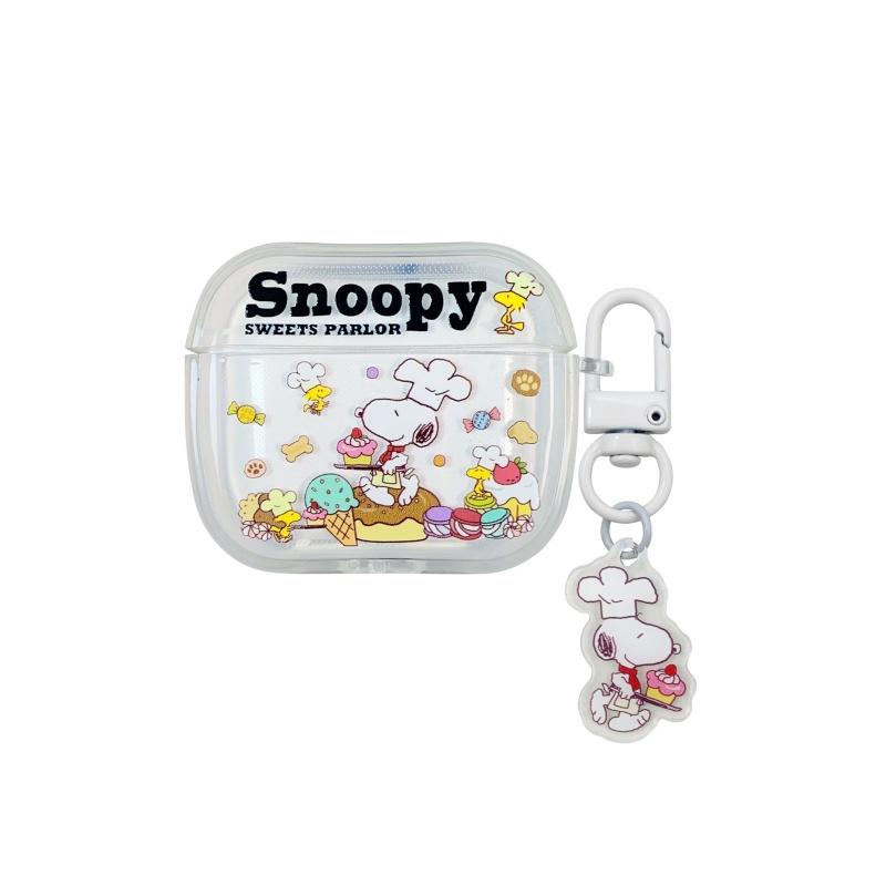 Cute Dessert chef Snoopy earphone Case Earphone Case for AirPods 1 2 3 Pro 4 Pro2 2nd Funny Snoopy Wireless Bluetooth Headset Airpod Pro 2 бежевый