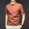 Men's Ice Silk Seamless Polo Shirt - Summer Short-Sleeve Casual Solid Color Design