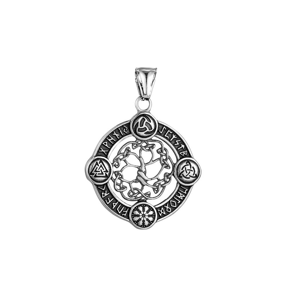 Vintage Viking Tree of Life Necklace 316L Stainless Steel Nordic Odin Amulet Pendant For Men Women Fashion Jewelry