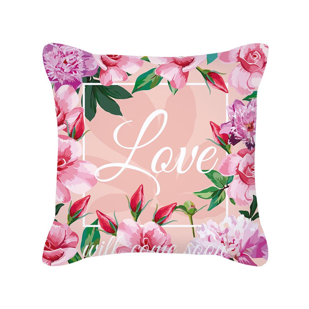 Peach Skin Pillowcase Valentine's Day Pillowcase Pink Heart-shaped Pillow Romantic Series Home Decoration Sofa Cushion Cover