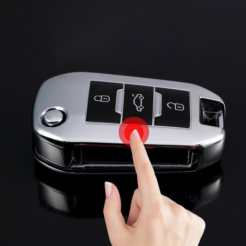 Para Citroen C4 C4L CACTUS C3 C6 C8 para Peugeot 2008 3008 4008 307 208 308 408 508 funda para llave de coche bolsa accesorios