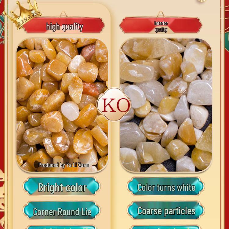 Natural Golden Silk Jade Crushed Stone Ornament for Mandala, Aquariums, and Landscaping