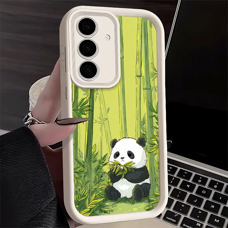Phone Case for Samsung Galaxy S26 S25 Ultra S24 FE Cute Cartoon Panda Shell S23 Plus S22 + S21 S20 5G Soft Silicone Funda