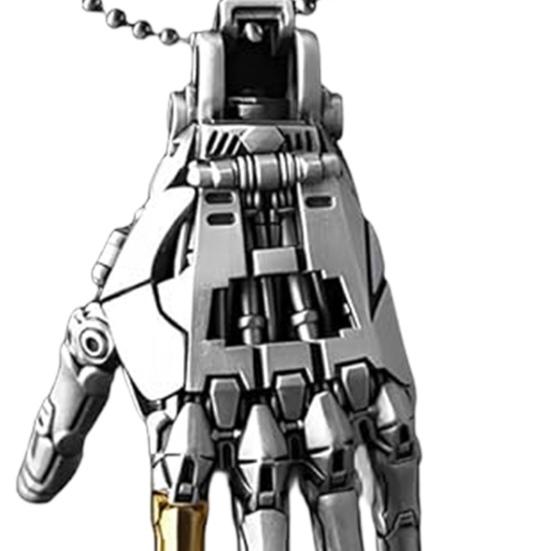 Steampunk-halskjede Legeringshalskjede med mekanisk bionisk håndanheng Robotsmykker Gave til menn og kvinner Cyberpunk-entusiaster