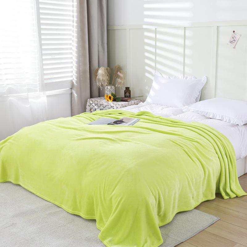 Solid Color Flannel Blanket Office Air Conditioning Soft Warm Imitation Mink Fur Throw Sofa Cover Bedspread Airplane Blankets