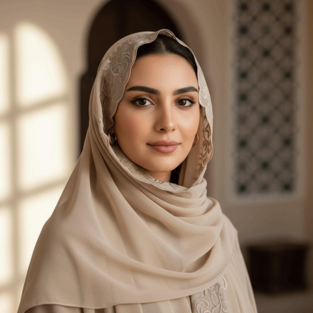 Elegant Chiffon Scarf Vine Embroidery Long Headscarf Shawl Breathable Embroidered Edging Sunscreen Shawl Women Headwear