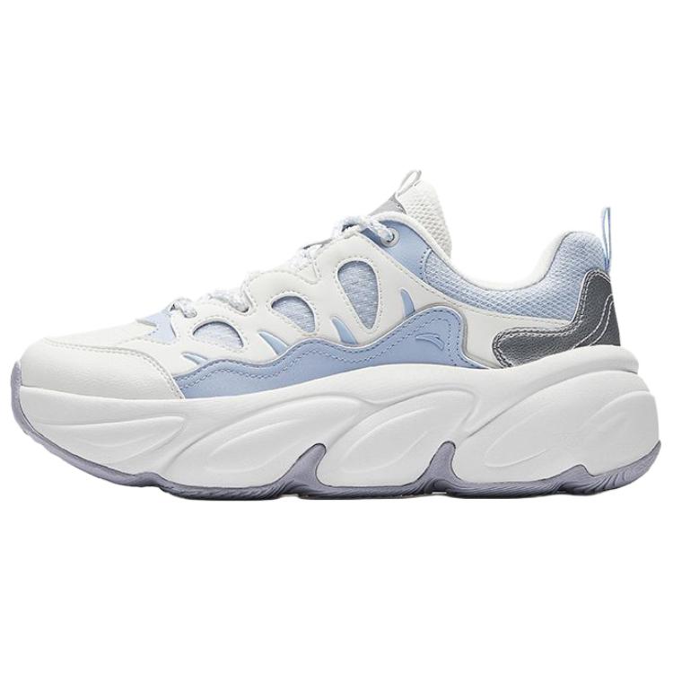 

New Anta Abrasion Resistant Breathable Height Increasing Low Top Casual Shoes Women s White Blue 122538880-1 39