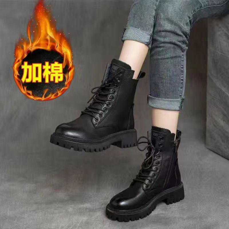 Martin boots women's British style short boots 2025 winter Korean version velvet thickened versatile platform knight boots ins