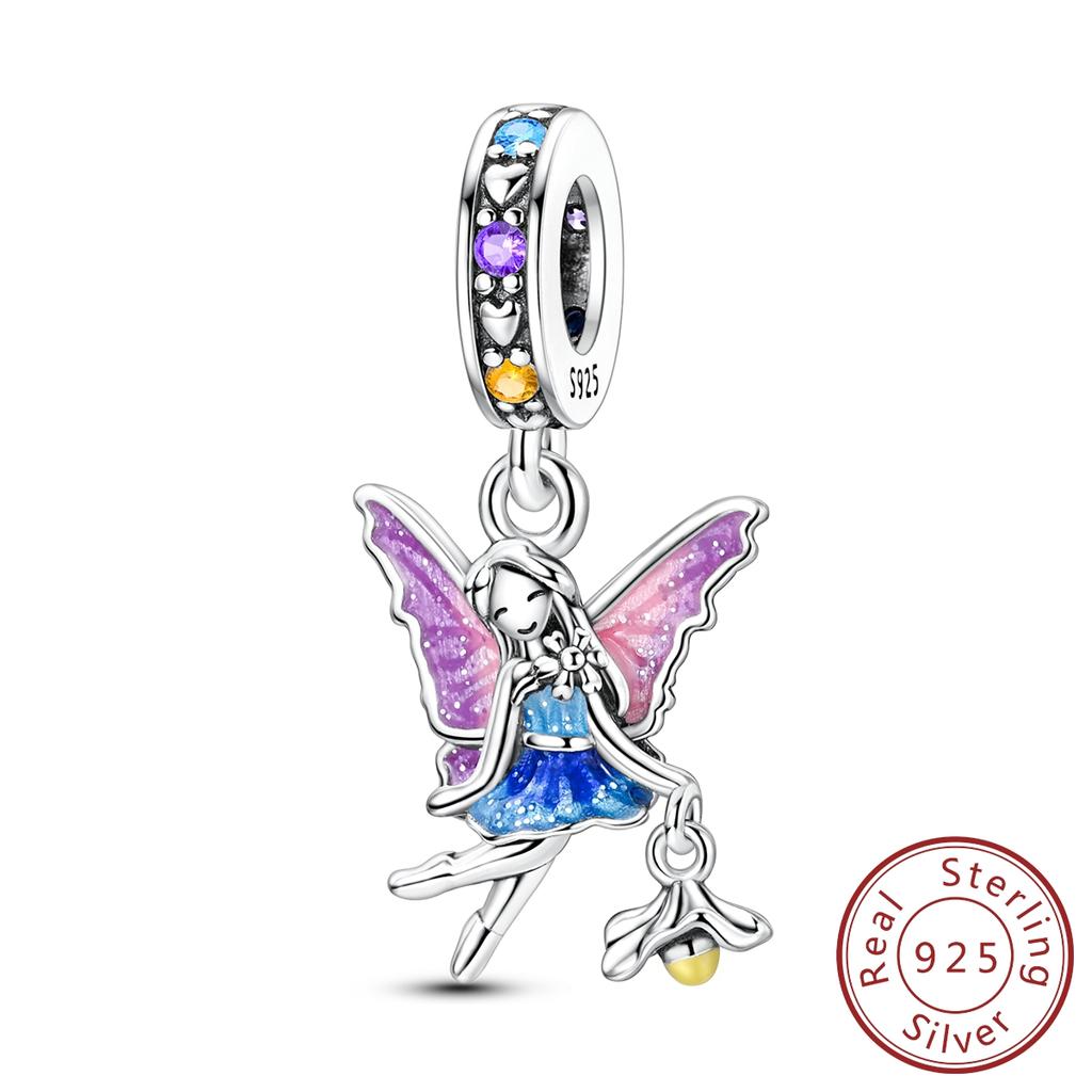 Real Copper Charm Fit Bracelet Bead Diy Original Pendant Butterfly Angel Cat Woman Jewelry