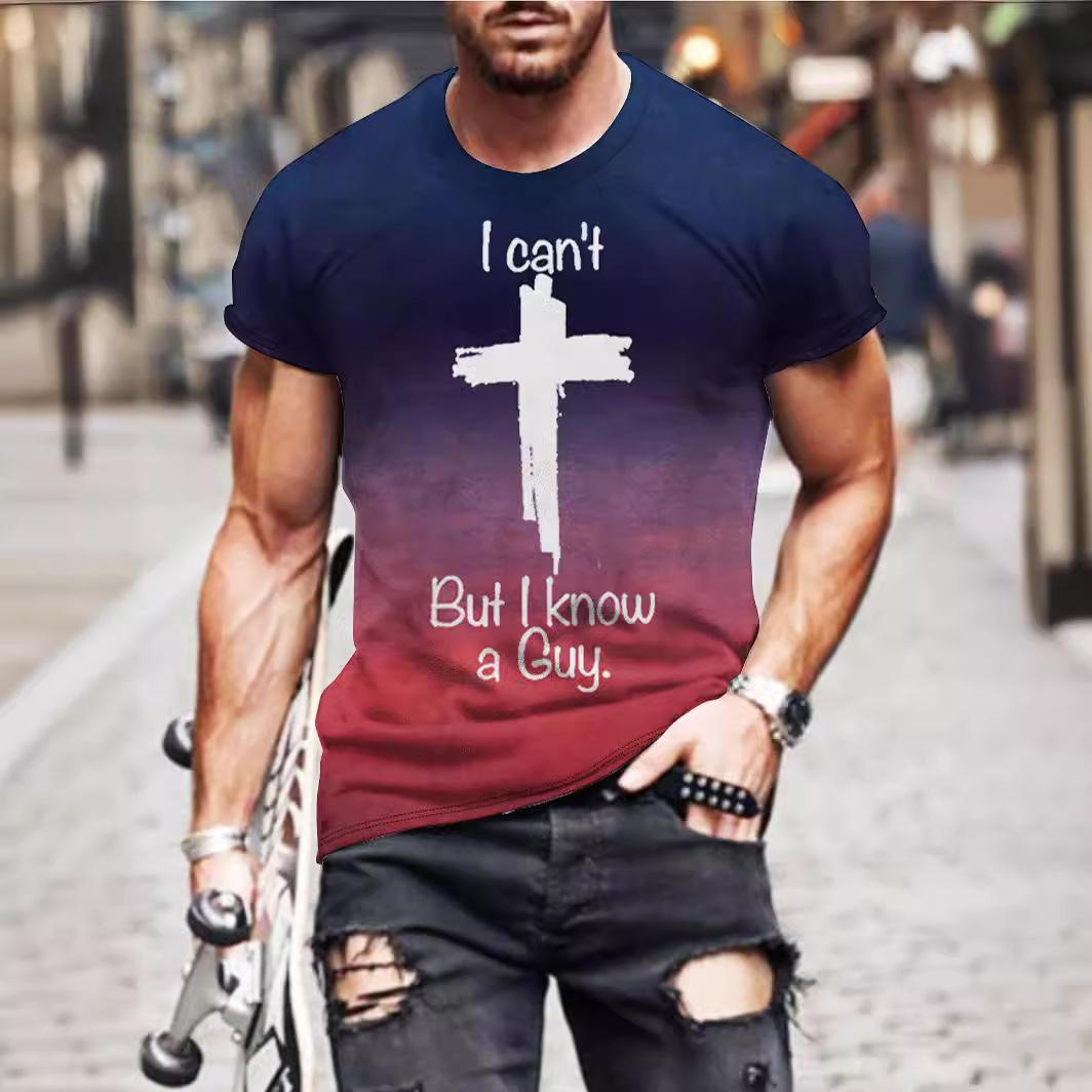 Мужская футболка с 3D-печатью, постепенно меняющая цвет, с коротким рукавом, быстросохнущая, дышащая, повседневная, удобная, топ S