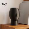 Geometric Texture Vase 3D Printed Minimalist Face Vase, Abstract Human Head Flower Shape Modern Art Decorative for Home Desktop Shelf Decor Ornament