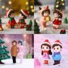2Pc Mini Christmas Love Couple with Xmas Hat Design Ornament Home Decor Gift Figure Doll DIY Garden Bonsai Decor Resin Craft