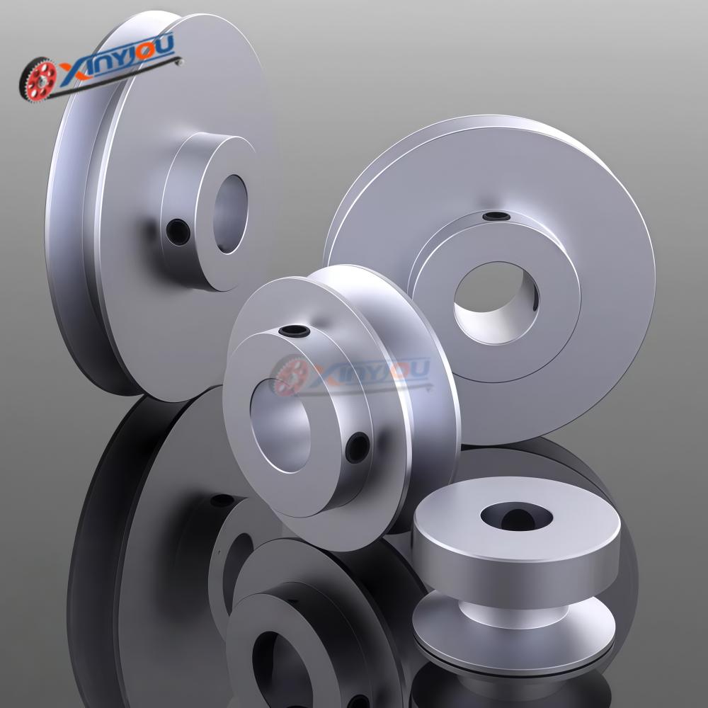 PU round belt pulley 10mm round belt single groove V-O belt pulley aluminum alloy motor single spindle transmission wheel