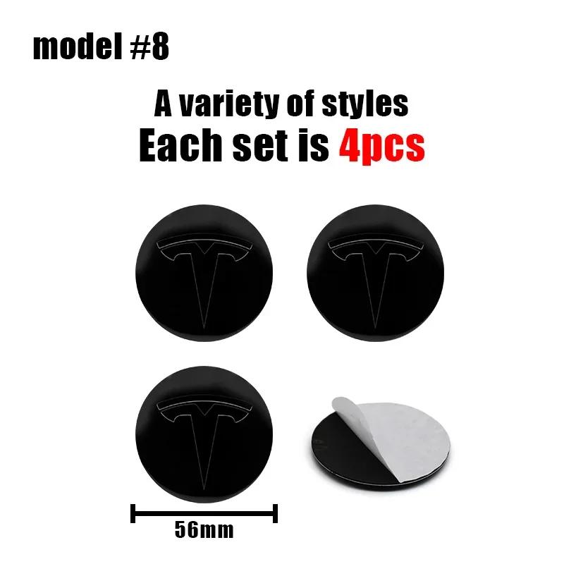 

Car Sticker Tesla Car 56mm Emblem Wheel Hub Center Cap Stickers For Tesla Model S Model3 2024 Model Y X Tire Center Cover Badge 4PCS For Tesla