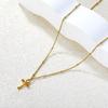 Zircon Cross Pendant Necklace Light Luxury Fashion Jewelry Gift for Women Delicate Collarbone Chain