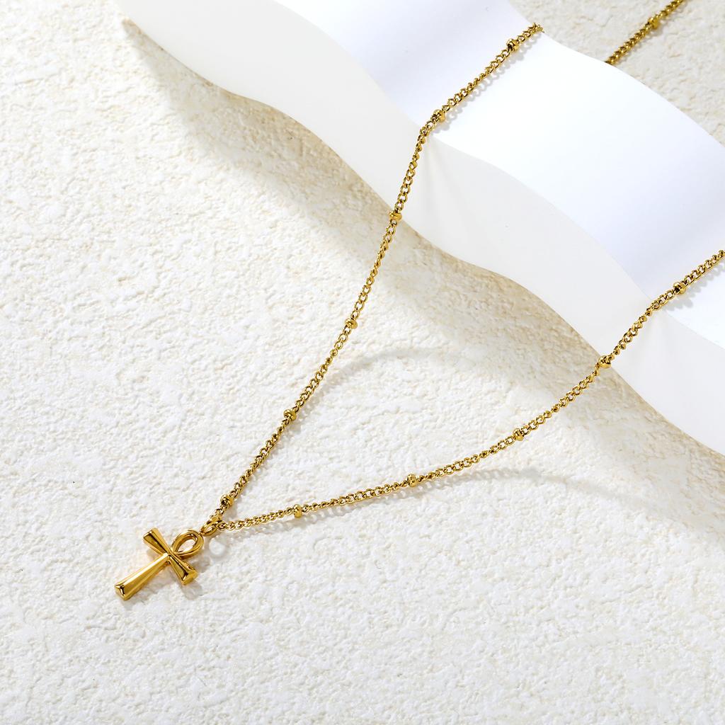 Zircon Cross Pendant Necklace Light Luxury Fashion Jewelry Gift for Women Delicate Collarbone Chain