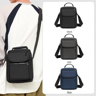 Men's Trendy Multi-Layer Crossbody Bag - Versatile Casual Vertical Shoulder Sports Backpack