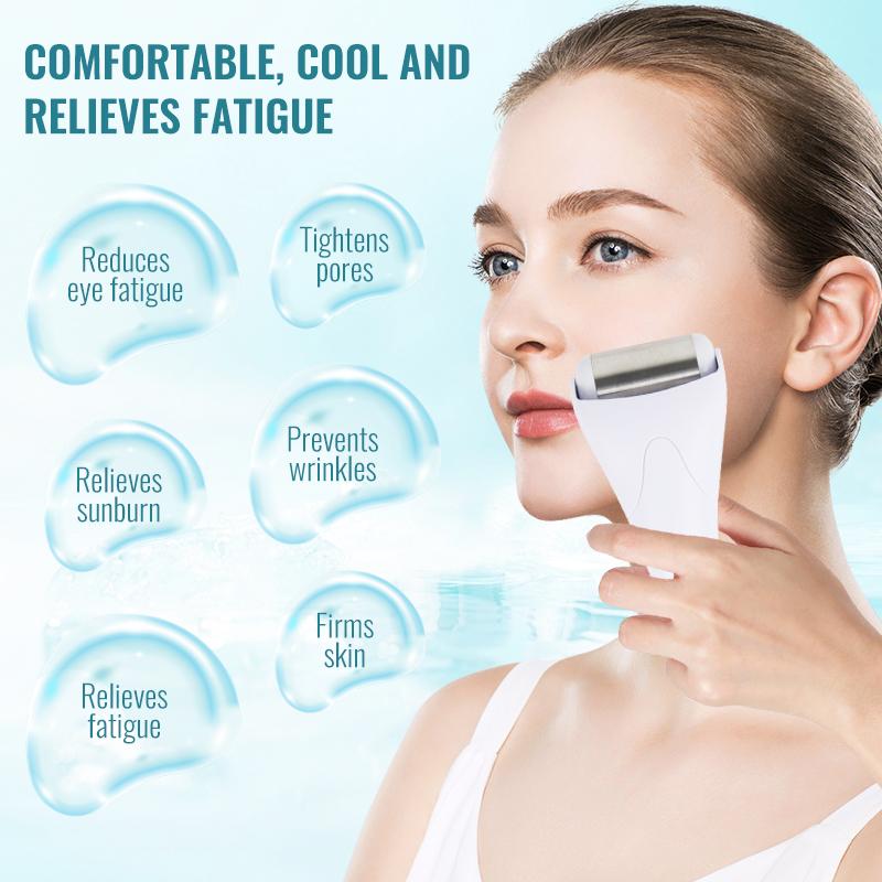 Facial handheld massage roller instrument,stainless steel ice roller for slimming andbeauty; cold compress to tighten pores