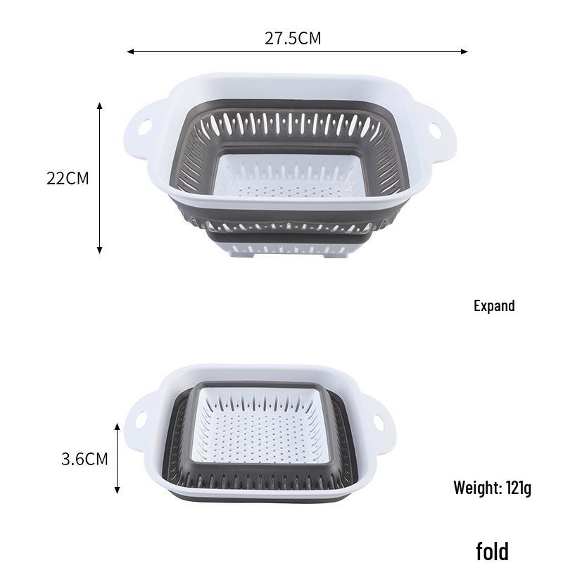

Creative Multi-Functional Silicone Folding Draining Basket for Kitchen - Ideal for Vegetables and Fruits белый