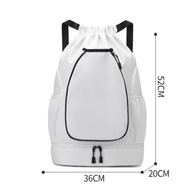 Large Capacity Basketball and Badminton Bag Drawstring Sports Backpack with Shoe Pocket for Outdoor Training and Travel