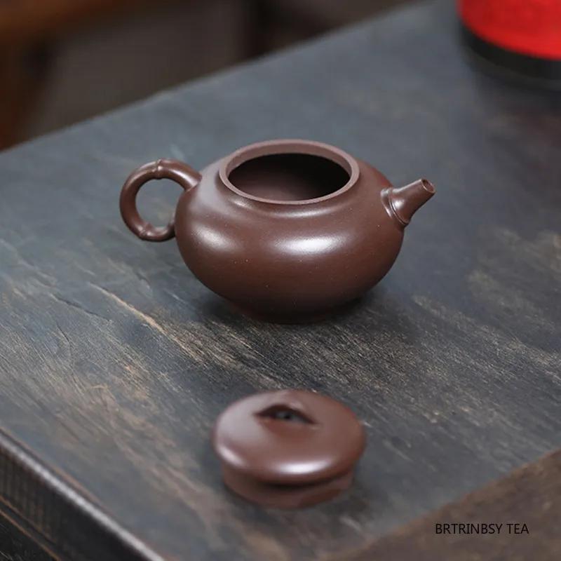 Chinese Yixing Purple Clay Teapot Handmade Bamboo Leaf Tea Pot Tradition Beauty Kettle Household Teaware Zisha Tea Set 180ml