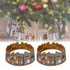 Gingerbread House ნაძვის ხის საყელო ხის ქვედაკაბა, LED საშობაო განათება ხის ქვედაკაბა
