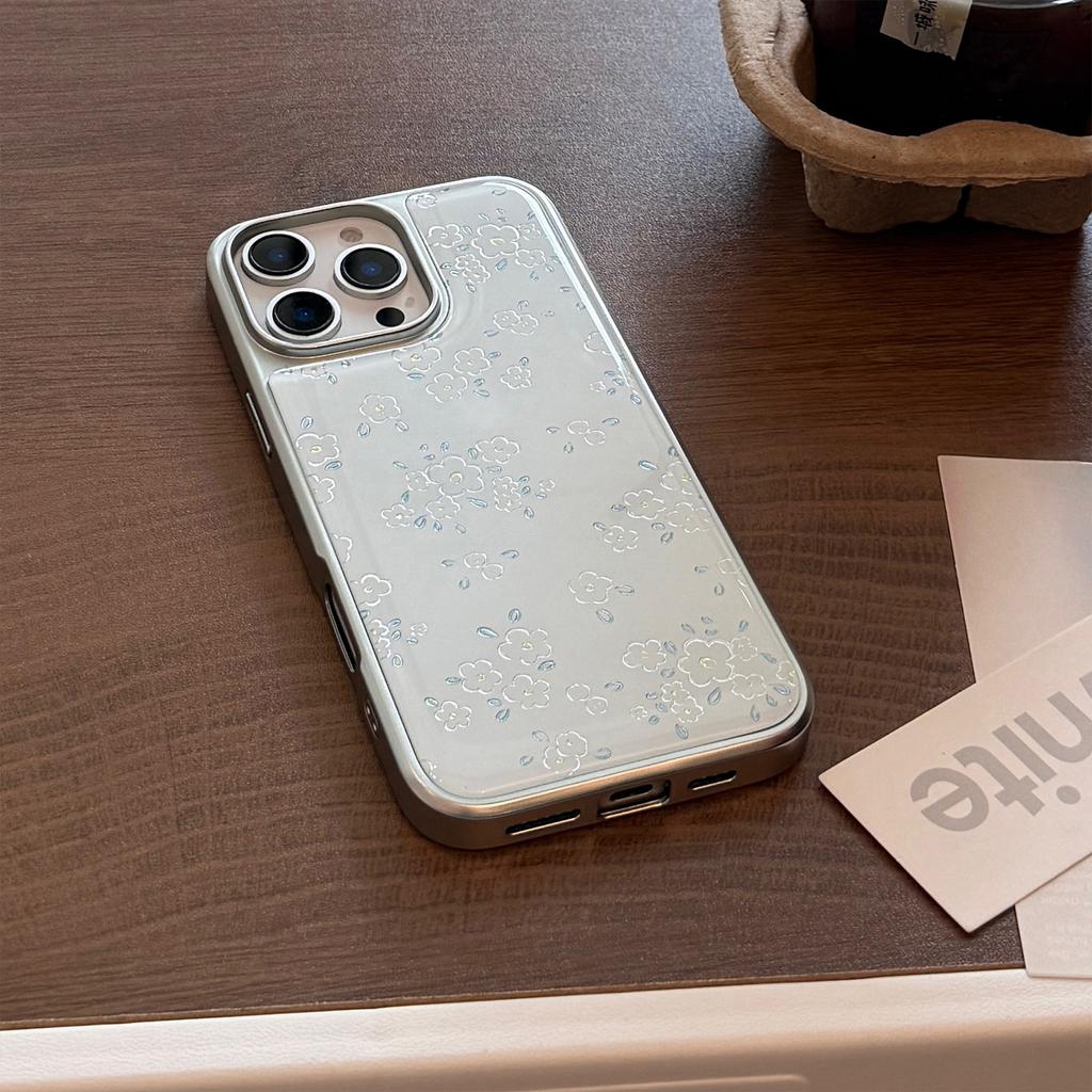 Goudkleurig Ins Verse Bloem Appel 16pro Max Mobiele Telefoonhoesje Iphone15 Epoxy 17 Geschikt voor Huawei Mate70