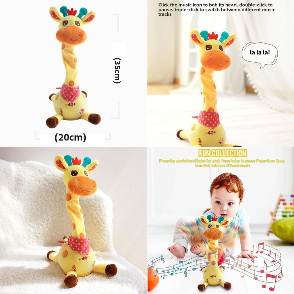 Singing Giraffe Plush Toy With Talking Motion For Kids Gift