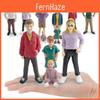 White Family Pvc Figurine Set With Static Family Members For Home Decor And Collection