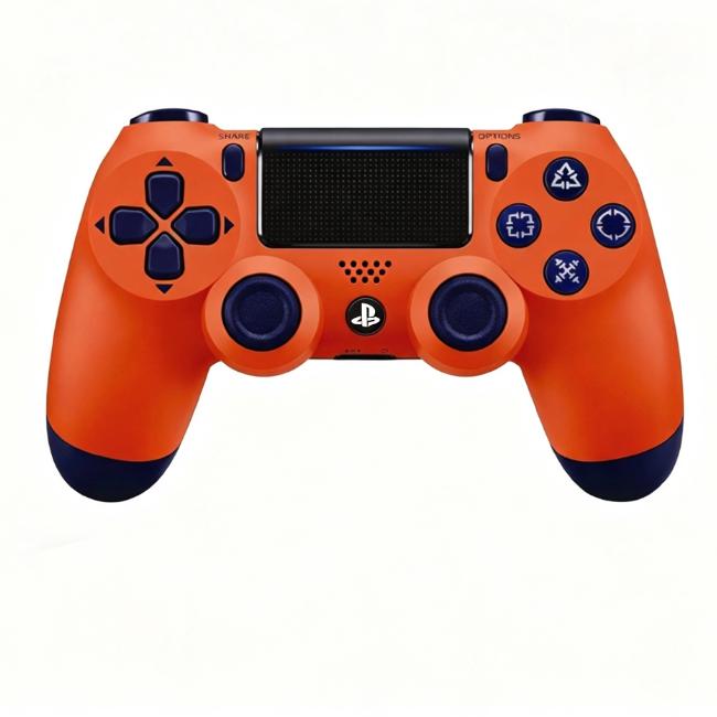 Oranžs bezvadu spēļu kontrolieris priekš PS4