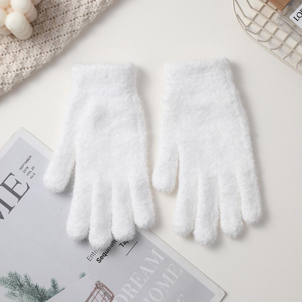 Winddichte Winter-Fleece-Radhandschuhe: Dicke, warme und stilvolle gestrickte Fingerhandschuhe für den Außenbereich