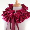 Vintage Victorian Ruffled Shrug Shawl Boleros Ribbon False Collar Renaissance Costume Cosplay Accessories for Unisex