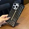 Simple Fashion Line Frame Rectangular Edge Case For iPhone 16 17 Pro Max 15 13 14 Transparent Black Shockproof Phone Back Cover