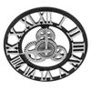 Large 3D Retro Wall Clock 34CM Vintage Wooden Gr Wall Clock Numerals Industrial   Clocks for Home Living Room Decoration