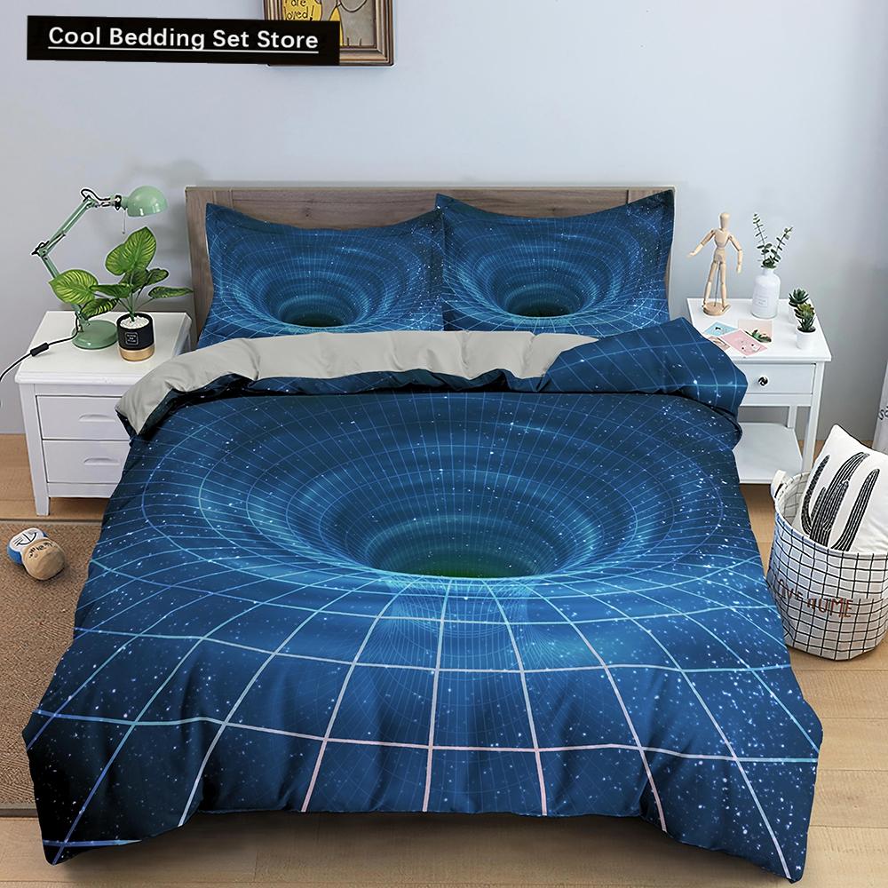3D Duvet Cover Psychedelic Twin Bedding Set Double Quilt Cover with Zipper Closure 2/3pcs Queen King Polyester Comforter Cover