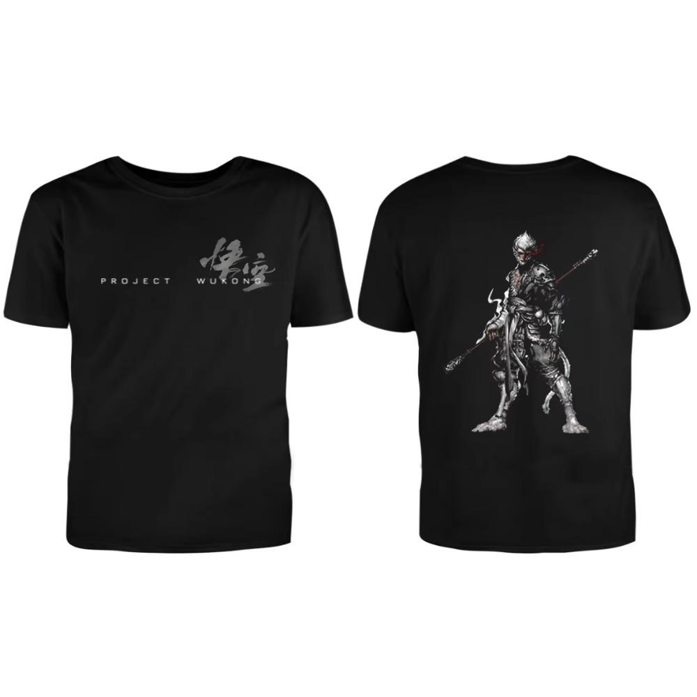 LE Black Myth Wukong  Perimeter Short-sleeved Cotton Double-sided Printed Loose Casual Game T-shirt for Men and Women