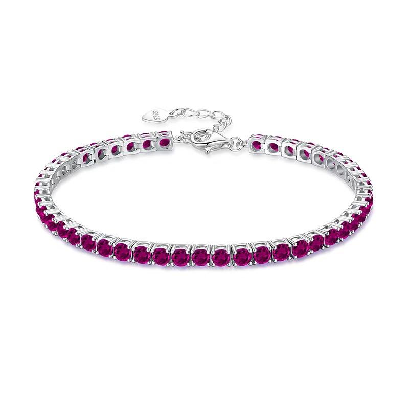 

Hip Hop Style Natural Stone Bracelet S925 Sterling Silver Full Inlaid 3mm Crystal Tennis Chain High Grade Fashion Hand Jewelry For Women 925 silver