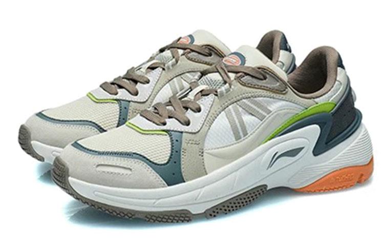 Li Ning Dating Stable Reflective Support Reflective Support Low Top Running Shoes Men's Gray White AGCR357-4