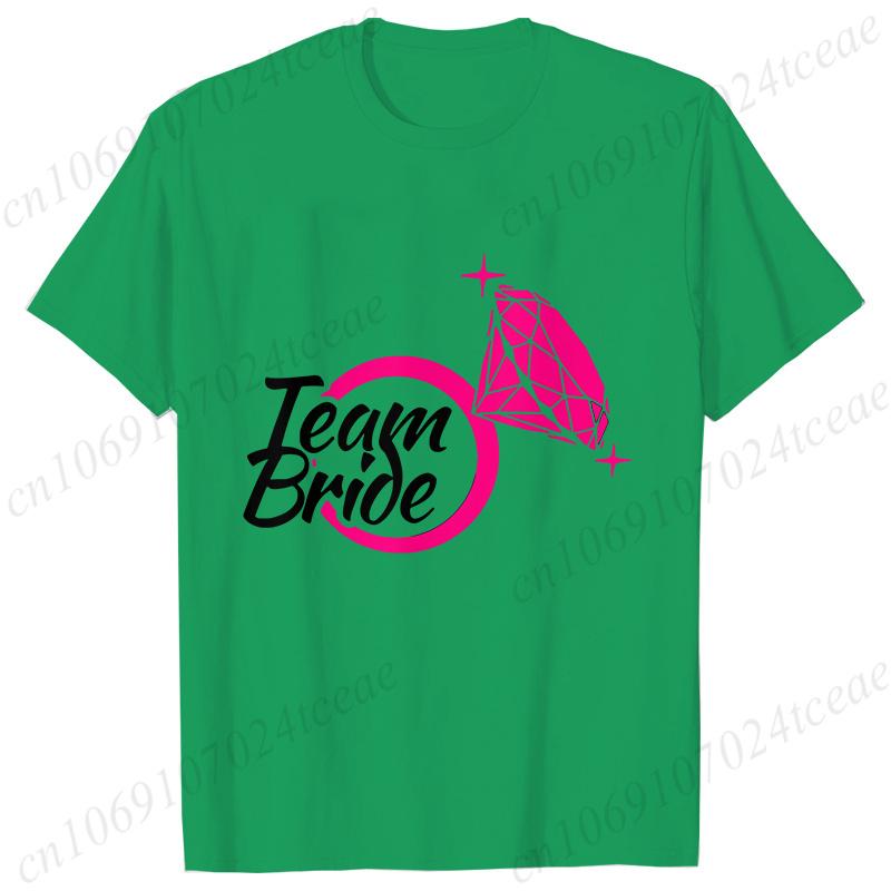 Team Bride TShirt Woman Bachelorette Single Farewell Party Blouses Bridal Shower Wedding Tops Casual ONeck Short Sleeved Tees