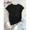 European Size Stylish printed short sleeve T-shirt for women, crew-neck medium stretch, fabric, suitable for all seasons