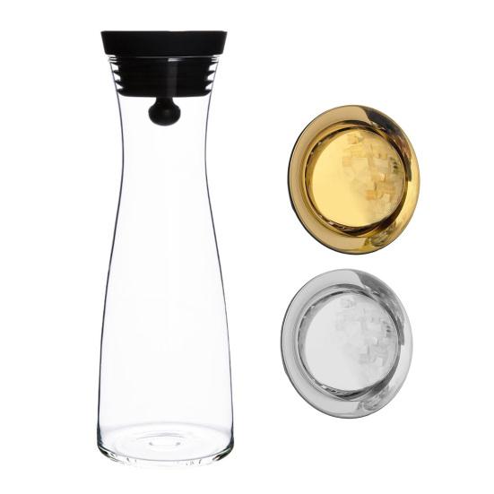 Glass Water Pitcher, Heat Resistant Cold Brew Jug with Lid, 800ml/1200ml/1500ml Large Iced Tea Carafe for Fridge