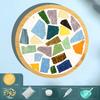 Mosaic Craft Coaster Making Kit for Adults DIY Glass Mosaic Tiles Kits Ceramic Art Bulk Materials Package for Women Kid Seniors Handmade Gifts