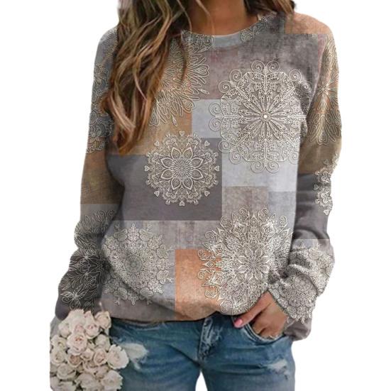 

Женский топ с цветными блоками, осенне-зимняя блузка с длинными рукавами и круглым вырезом, свободная мягкая теплая лоскутная повседневная женская толстовка 2XL серый
