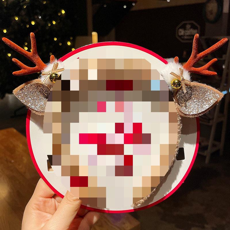 Mori Style Reindeer Antler Headband & Clips - Festive Red Hair Accessories for Women and Children